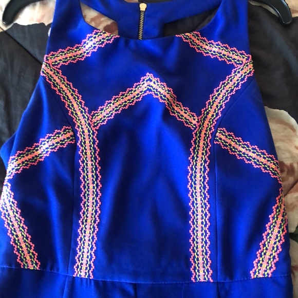 Blue Dress with pink and yellow detailing! - Picture 2 of 2